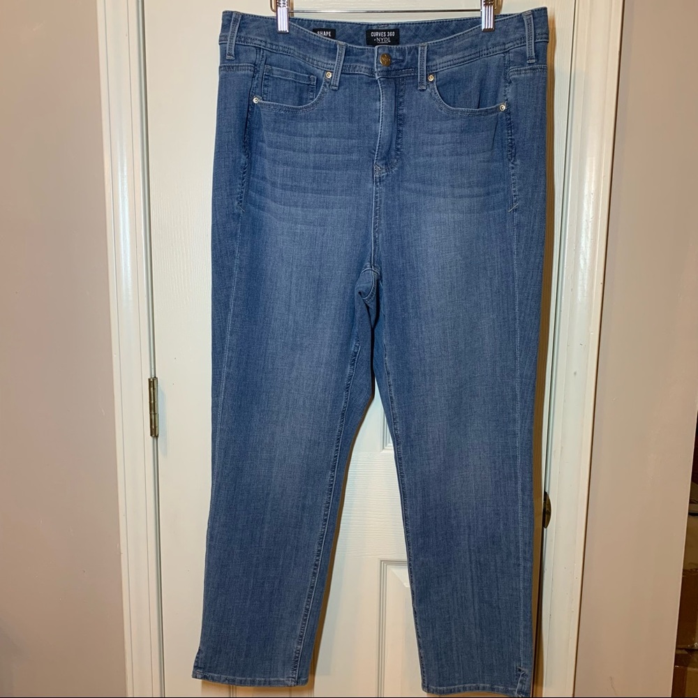 Curves 360 by NYDJ High Waist Medium Wash Jeans with Built-in Shaping, 16, EUC